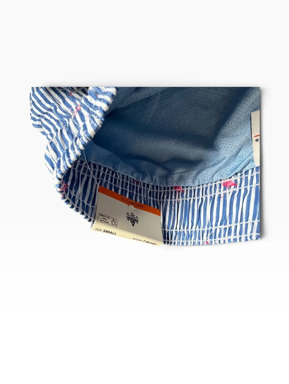 RAINFOREST flamingo vertical stripes comfort liner swim beach trunks shorts $115